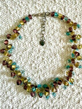 d. bayer Glass Bead Cluster Necklace